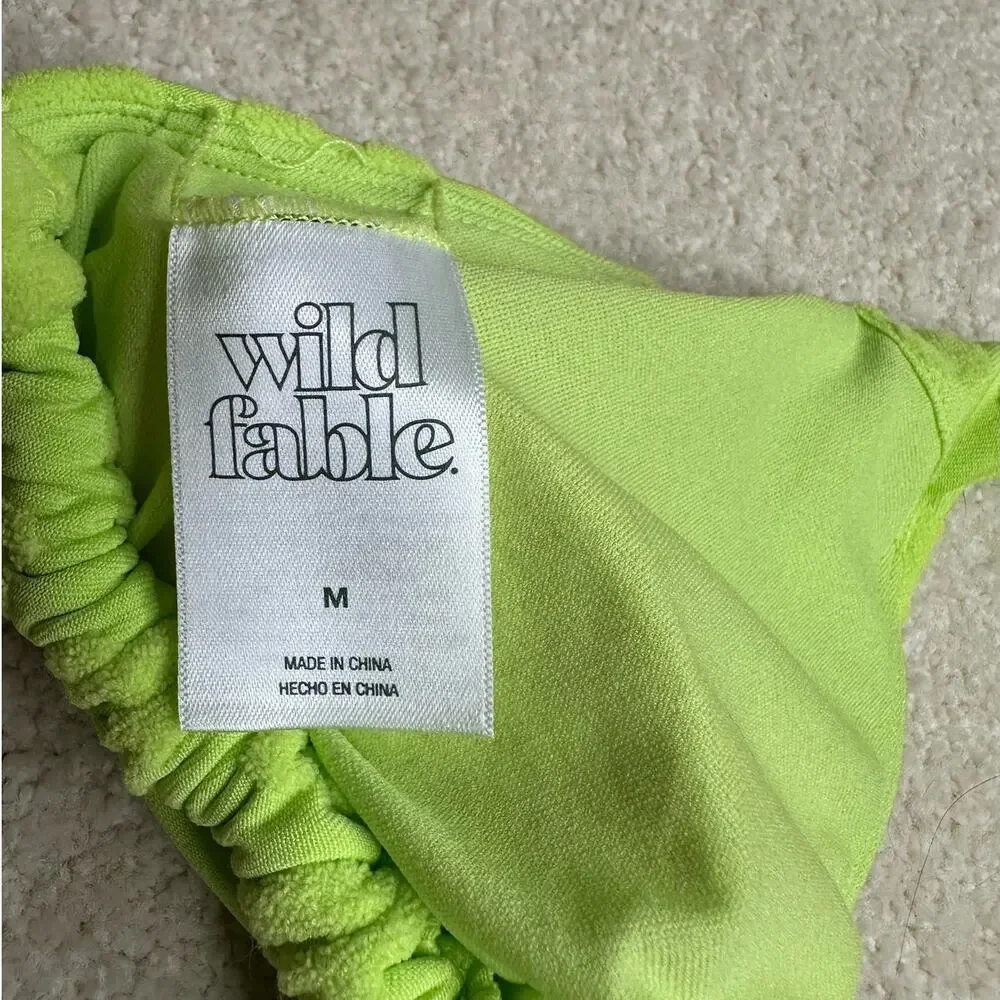 Wild Fable: Floral Terry Cloth Y2K Bikini Bright Green